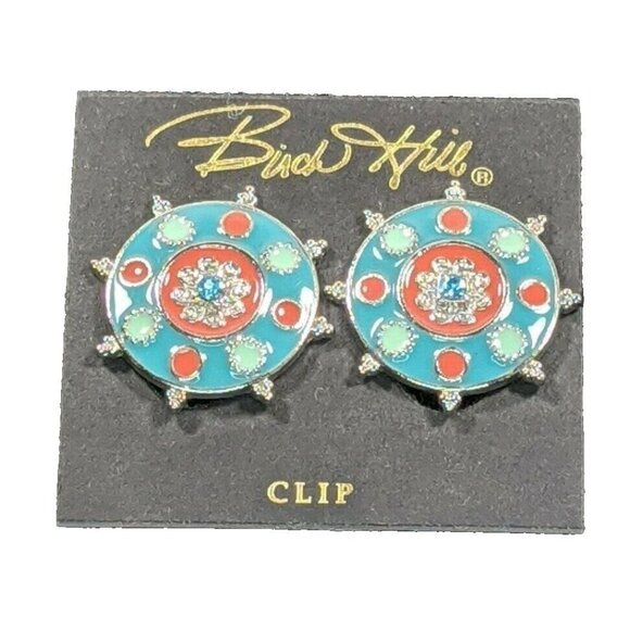 Birch Hill Jewelry - Birch Hill Womens Blue and Red Circular Clip On Earrings New
